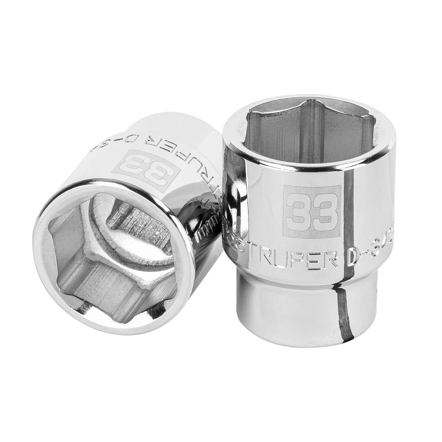 Dado de 33 mm, 6 puntas, cuadro 3/4', Truper Caja con 3, 14983