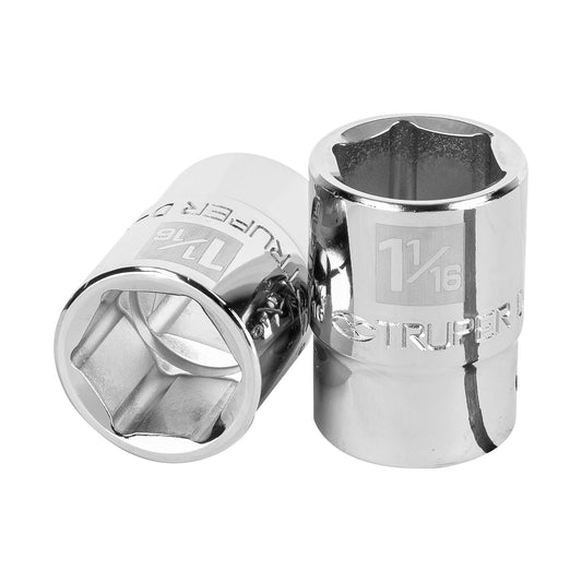 Dado de 1-1/16', 6 puntas, cuadro 3/4', Truper Caja con 3, 13825