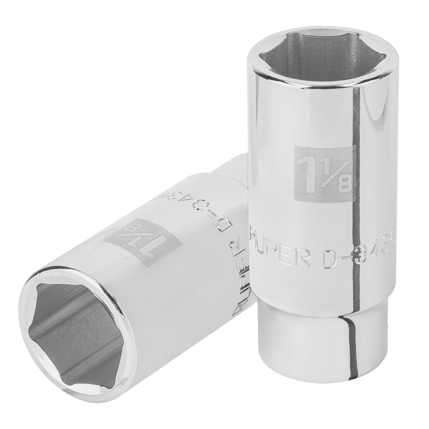 Dado largo de 1-1/8', 6 puntas, cuadro 3/4', Truper Caja con 3, 19345