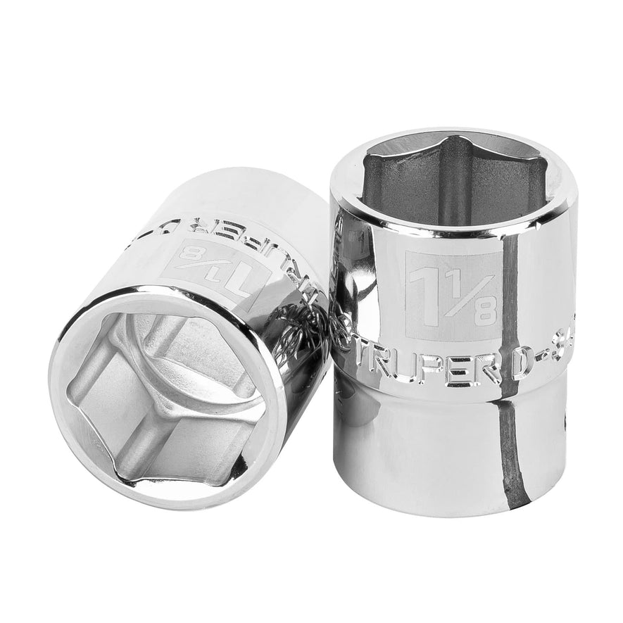 Dado de 1-1/8', 6 puntas, cuadro 3/4', Truper Caja con 3, 13826