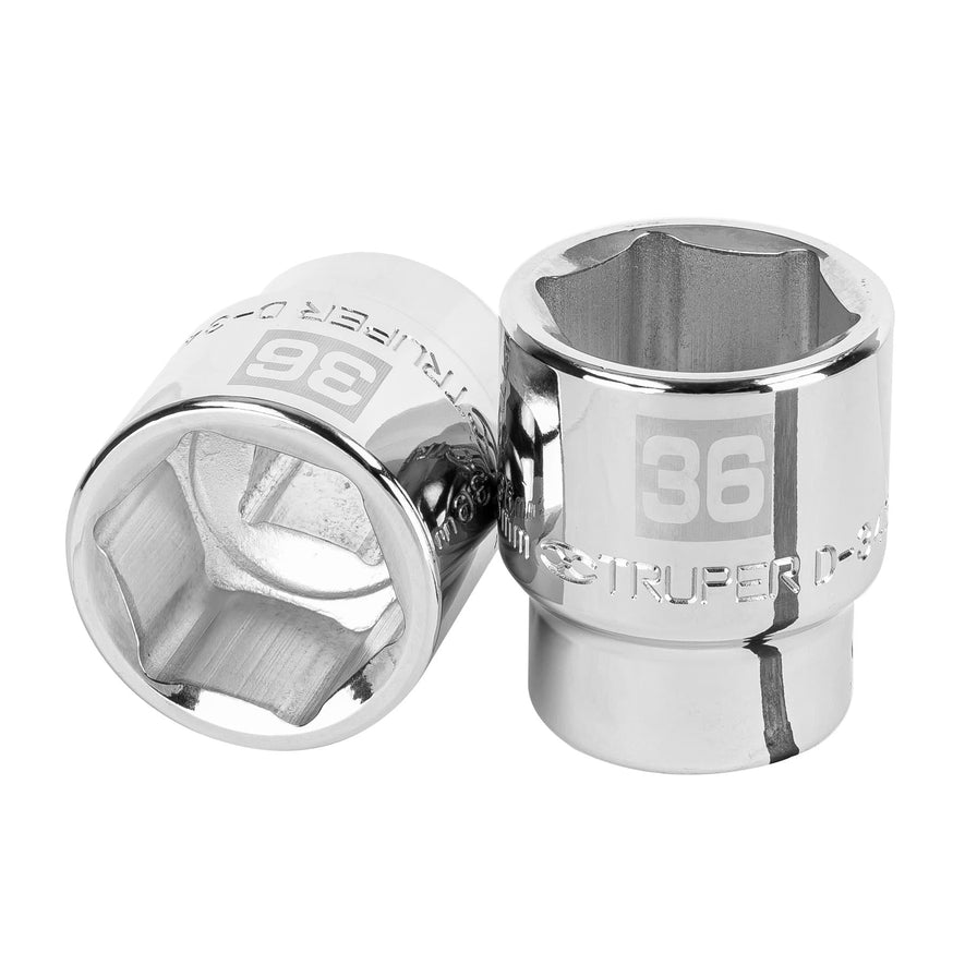 Dado de 36 mm, 6 puntas, cuadro 3/4', Truper Caja con 3, 14987