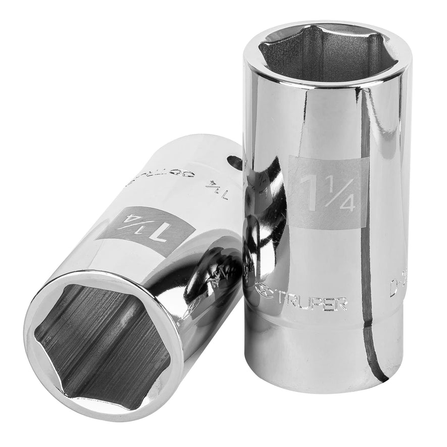 Dado largo de 1-1/4', 6 puntas, cuadro 3/4', Truper Caja con 3, 13887