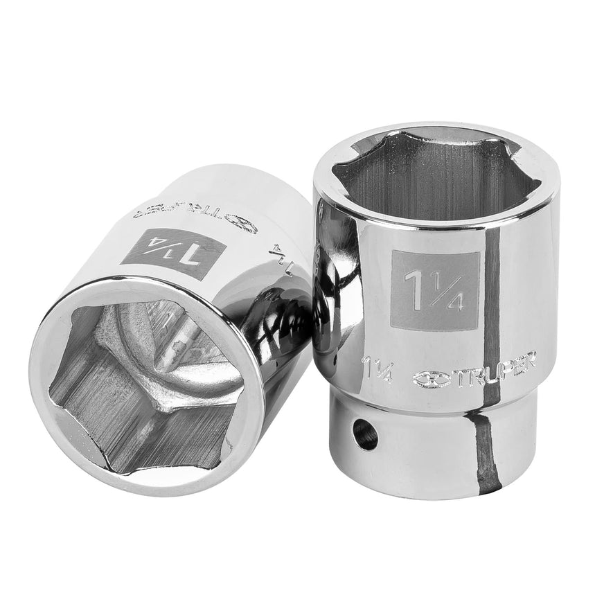 Dado de 1-1/4', 6 puntas, cuadro 3/4', Truper Caja con 3, 13828