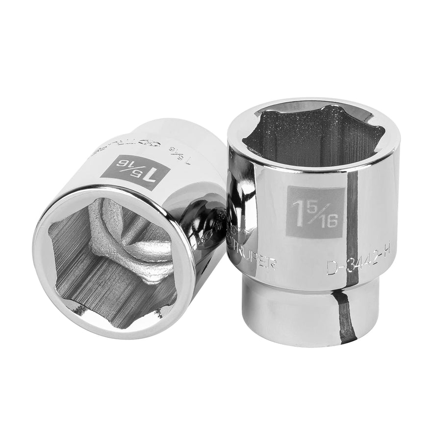 Dado de 1-5/16', 6 puntas, cuadro 3/4', Truper Caja con 3, 13829