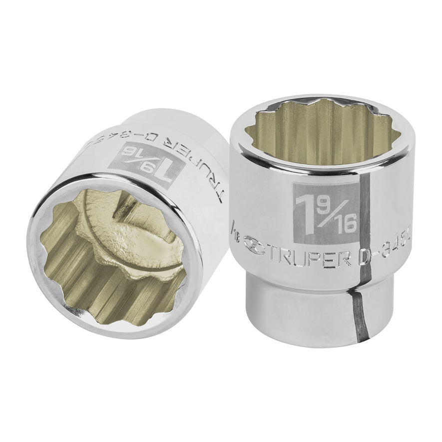 Dado de 1-9/16', 12 puntas, cuadro 3/4', Truper Caja con 3, 13863