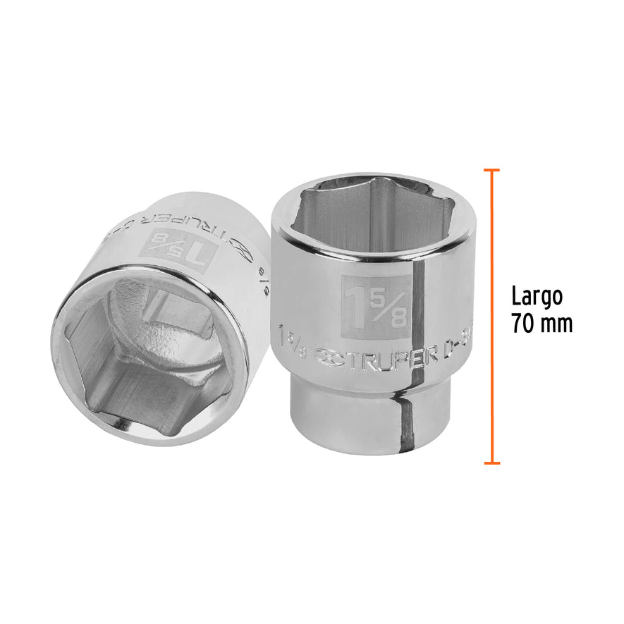 Dado de 1-5/8', 6 puntas, cuadro 3/4', Truper Caja con 3, 13834