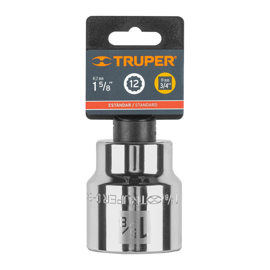 Dado de 1-5/8', 12 puntas, cuadro 3/4', Truper Caja con 3, 13864