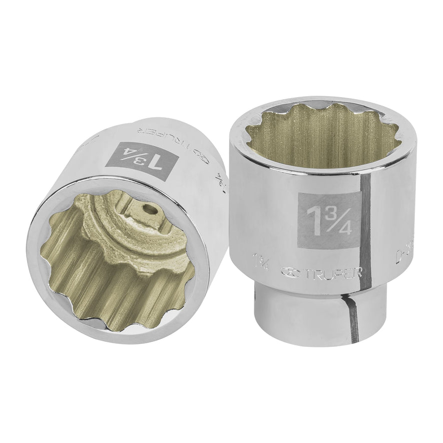 Dado de 1-3/4', 12 puntas, cuadro 3/4', Truper Caja con 3, 13866