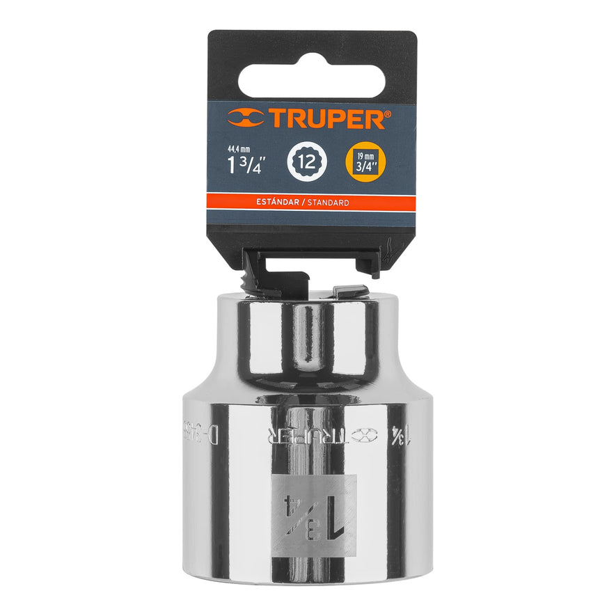 Dado de 1-3/4', 12 puntas, cuadro 3/4', Truper Caja con 3, 13866