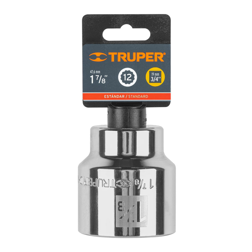 Dado de 1-7/8', 12 puntas, cuadro 3/4', Truper Caja con 3, 13868