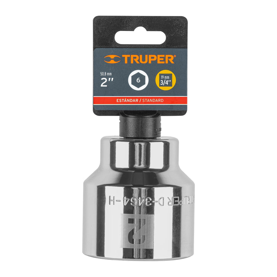 Dado de 2', 6 puntas, cuadro 3/4', Truper Caja con 3, 13840