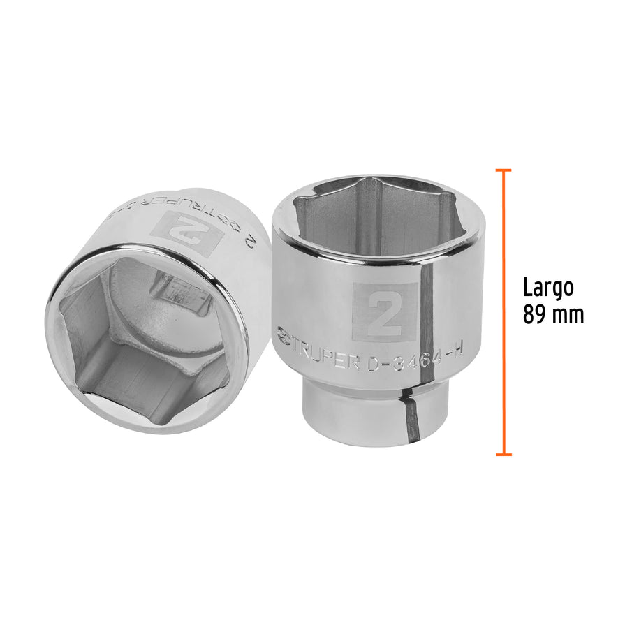 Dado de 2', 6 puntas, cuadro 3/4', Truper Caja con 3, 13840