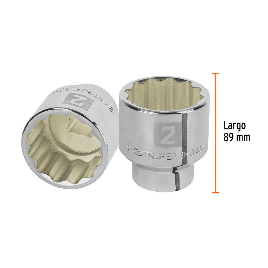 Dado de 2', 12 puntas, cuadro 3/4', Truper Caja con 3, 13869
