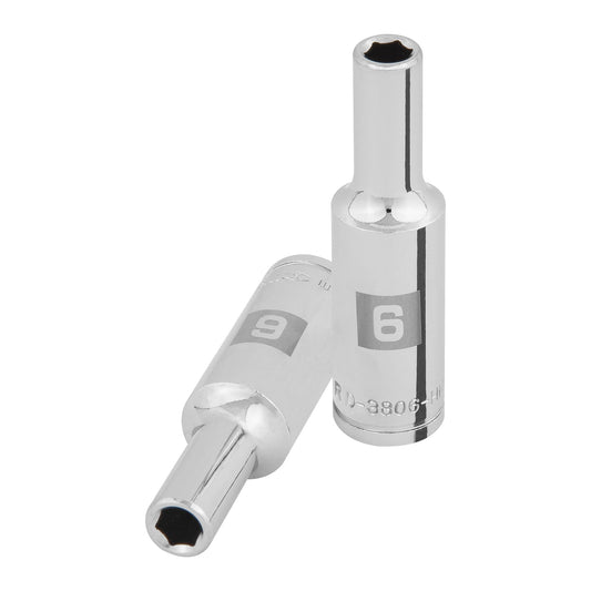 Dado largo de 6 mm, 6 puntas, cuadro 3/8', Truper Caja con 6, 100991