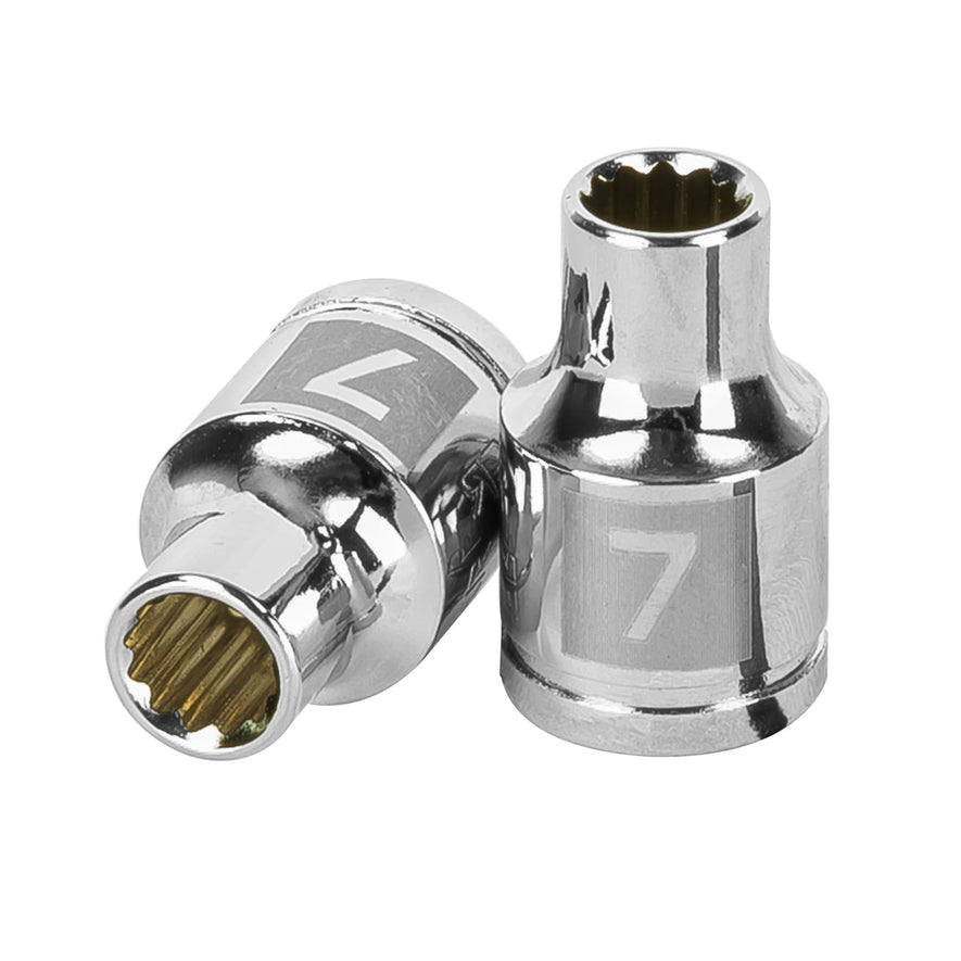 Dado de 7 mm, 12 puntas, cuadro 3/8', Truper Caja con 6, 13627