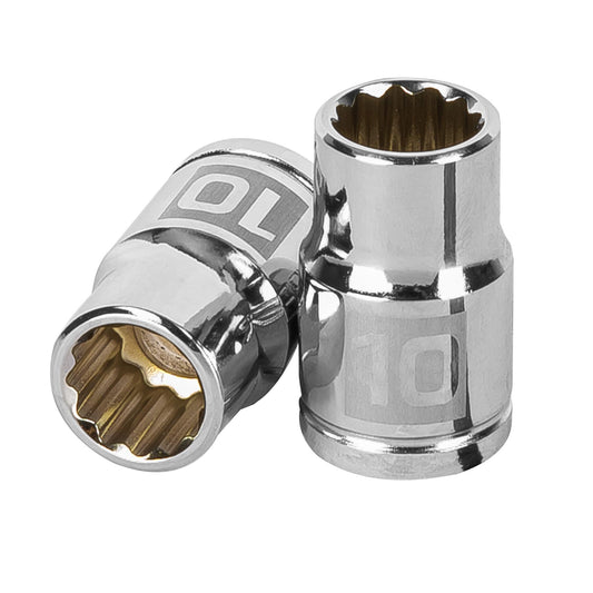 Dado de 10 mm, 12 puntas, cuadro 3/8', Truper Caja con 6, 13630