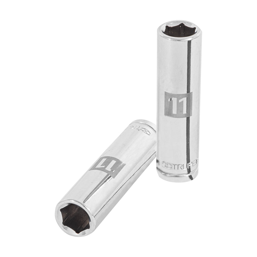 Dado largo de 11 mm, 6 puntas, cuadro 3/8', Truper Caja con 6, 13771