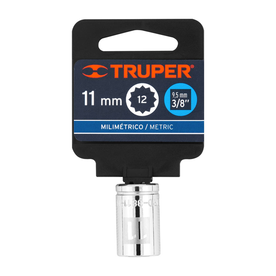 Dado de 11 mm, 12 puntas, cuadro 3/8', Truper Caja con 6, 13631