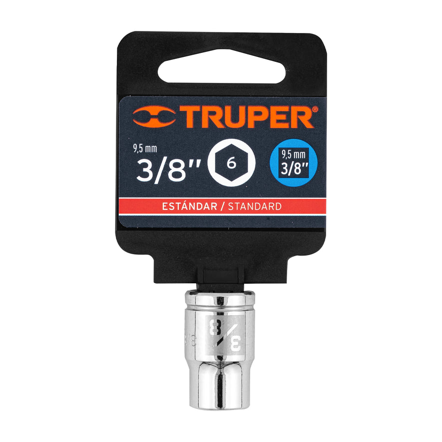 Dado de 3/8', 6 puntas, cuadro 3/8', Truper Caja con 6, 13607