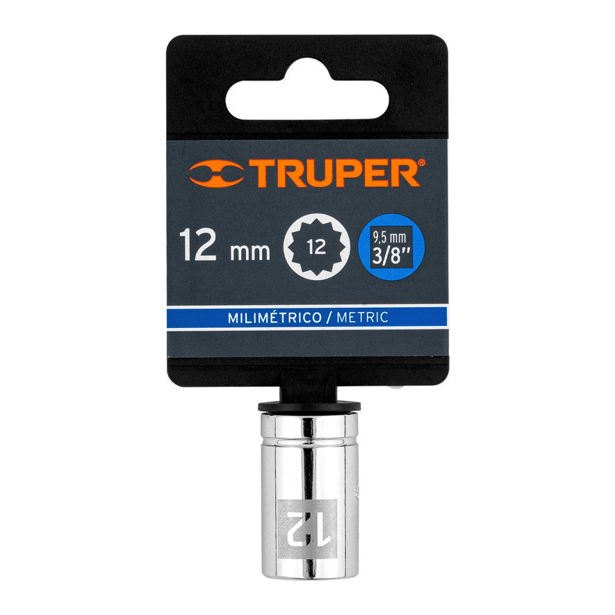 Dado de 12 mm, 12 puntas, cuadro 3/8', Truper Caja con 6, 13632