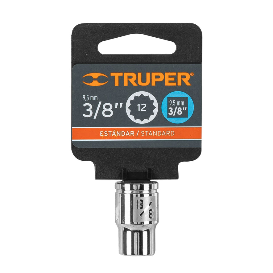 Dado de 3/8', 12 puntas, cuadro 3/8', Truper Caja con 6, 13582