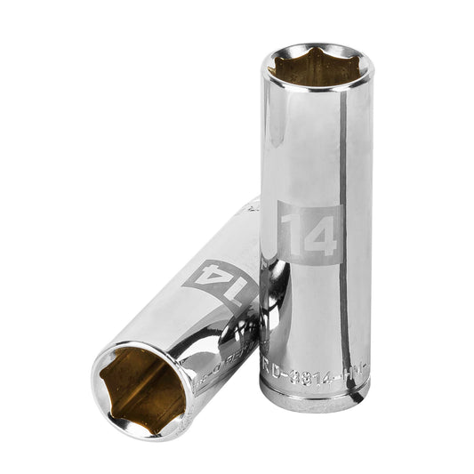 Dado largo de 14 mm, 6 puntas, cuadro 3/8', Truper Caja con 6, 13774