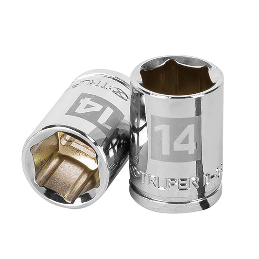 Dado de 14 mm, 6 puntas, cuadro 3/8', Truper Caja con 6, 13678