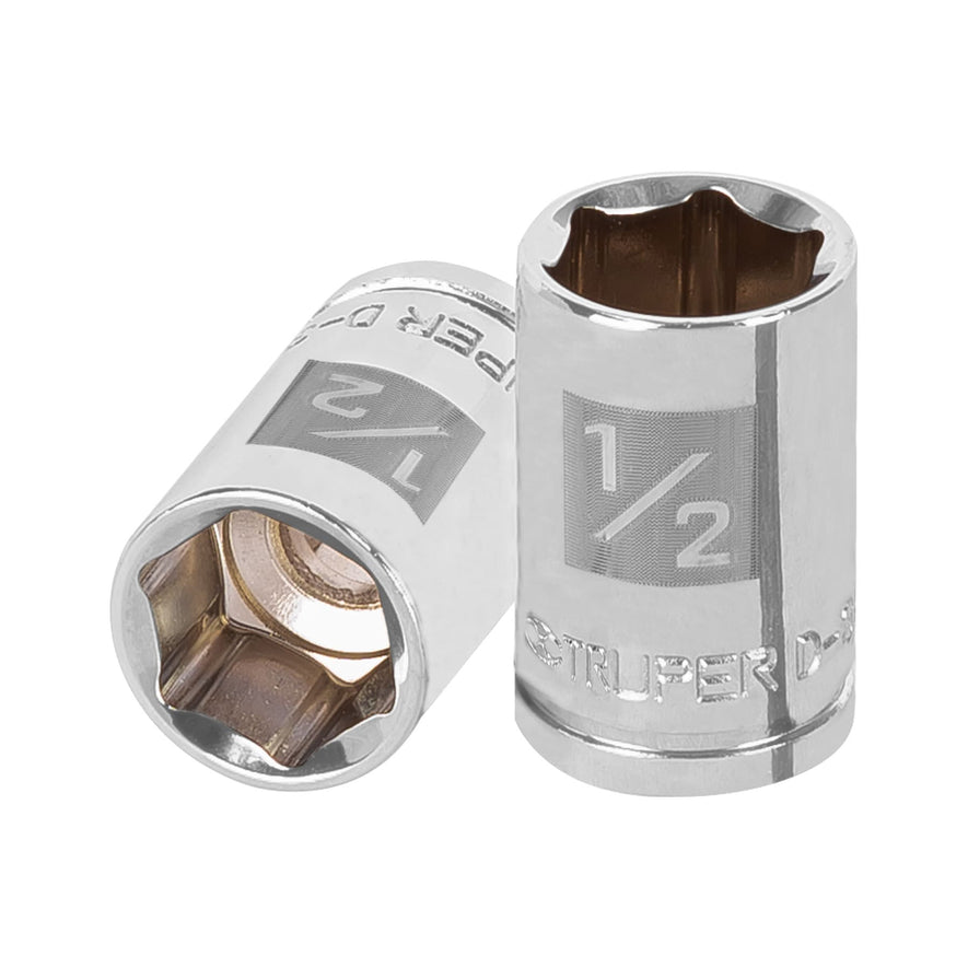 Dado de 1/2', 6 puntas, cuadro 3/8', Truper Caja con 6, 13609