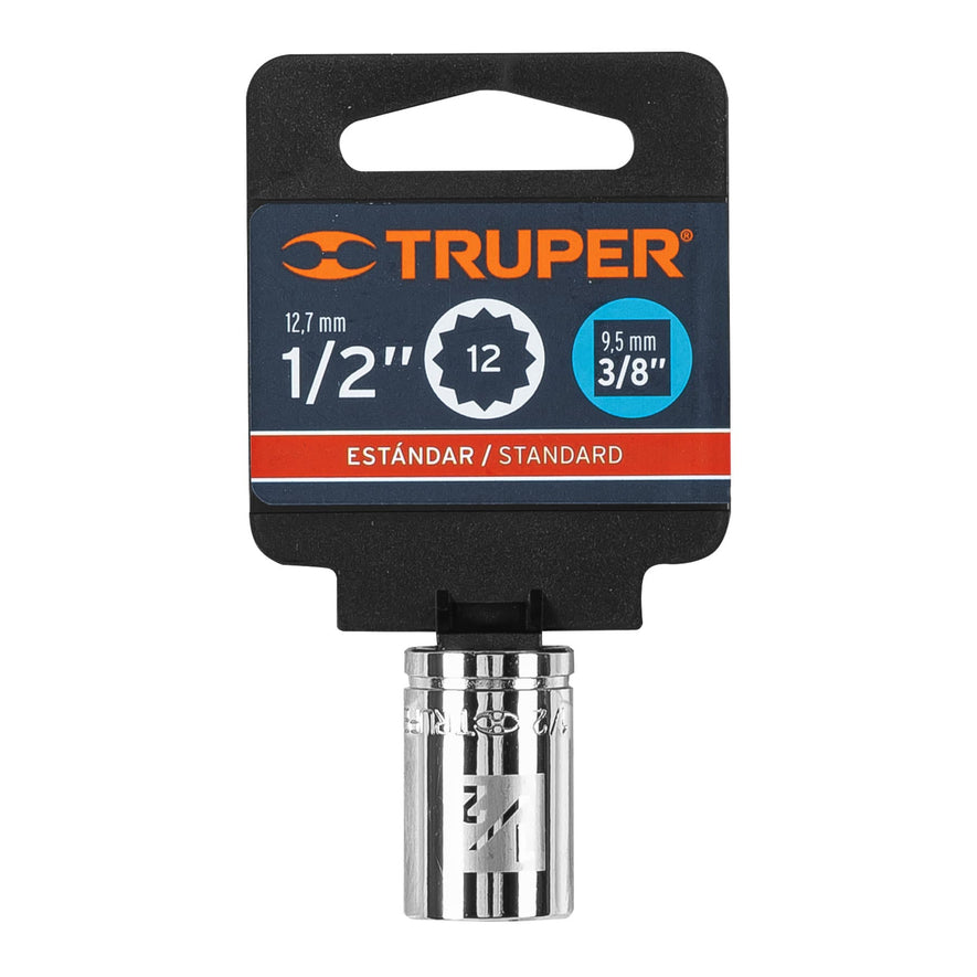 Dado de 1/2', 12 puntas, cuadro 3/8', Truper Caja con 6, 13584