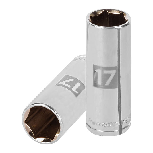 Dado largo de 17 mm, 6 puntas, cuadro 3/8', Truper Caja con 6, 13777