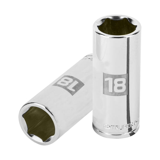 Dado largo de 18 mm, 6 puntas, cuadro 3/8', Truper Caja con 6, 13778