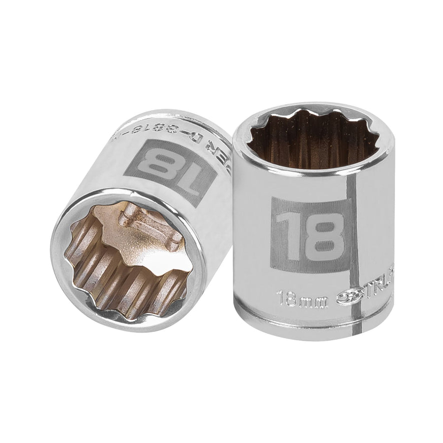 Dado de 18 mm, 12 puntas, cuadro 3/8', Truper Caja con 6, 13638