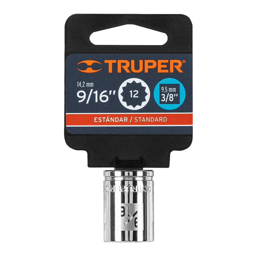 Dado de 9/16', 12 puntas, cuadro 3/8', Truper Caja con 6, 13585