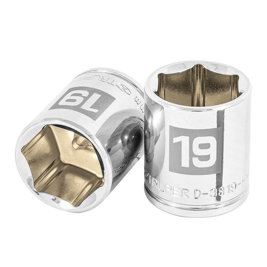 Dado de 19 mm, 6 puntas, cuadro 3/8', Truper Caja con 6, 13683