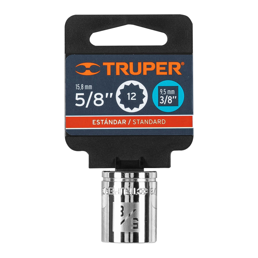 Dado de 5/8', 12 puntas, cuadro 3/8', Truper Caja con 6, 13586