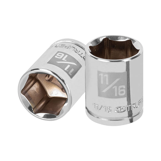 Dado de 11/16', 6 puntas, cuadro 3/8', Truper Caja con 6, 13612