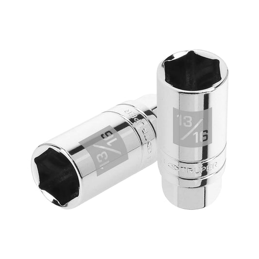 Dado para bujías de 13/16', 6 puntas, cuadro 3/8', Truper Caja con 6, 13657