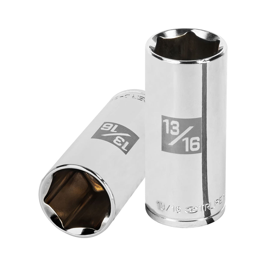 Dado largo de 13/16', 6 puntas, cuadro 3/8', Truper Caja con 6, 13719