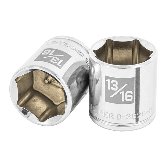 Dado de 13/16', 6 puntas, cuadro 3/8', Truper Caja con 6, 13614