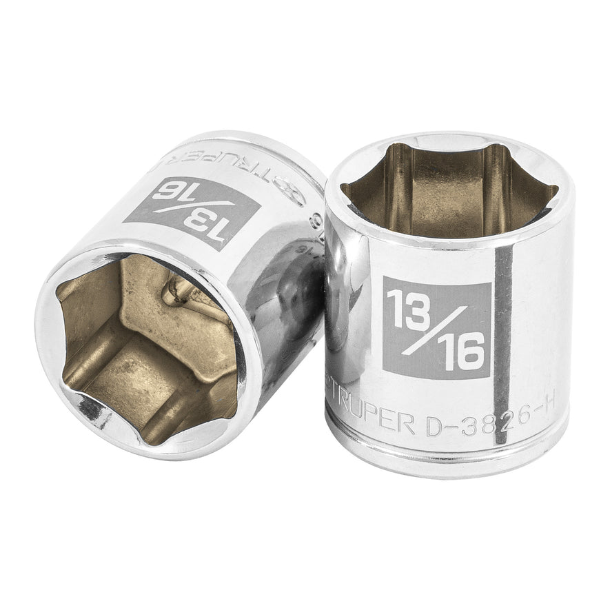 Dado de 13/16', 6 puntas, cuadro 3/8', Truper Caja con 6, 13614