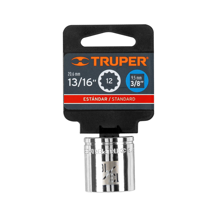 Dado de 13/16', 12 puntas, cuadro 3/8', Truper Caja con 6, 13589