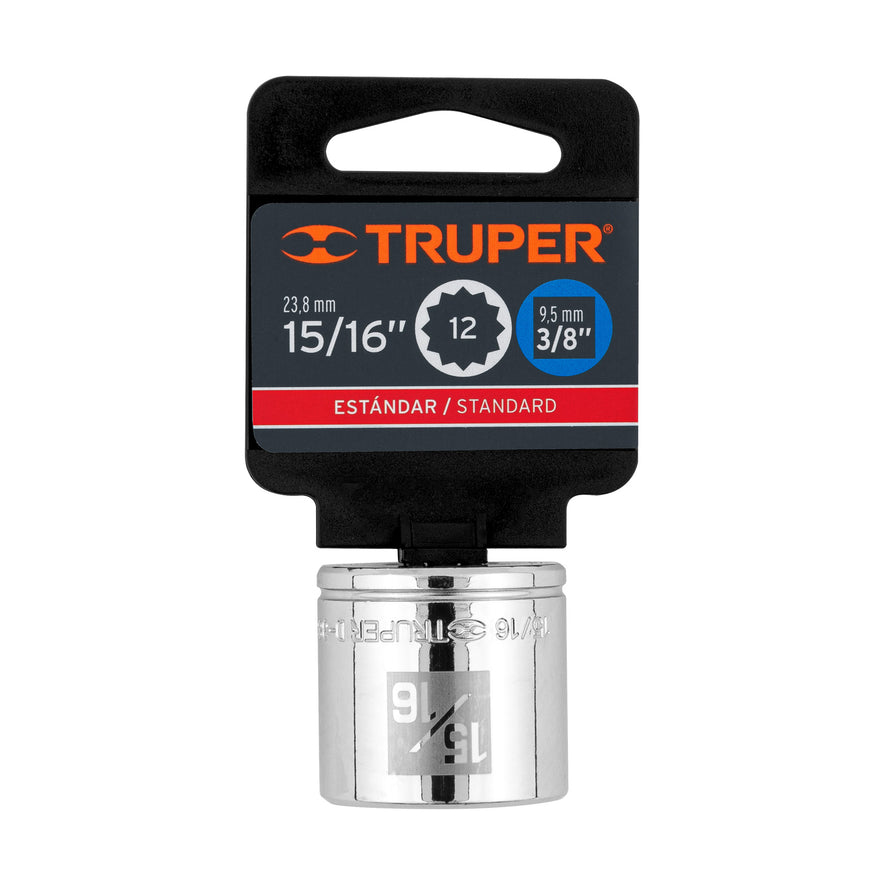 Dado de 15/16', 12 puntas, cuadro 3/8', Truper Caja con 6, 13591