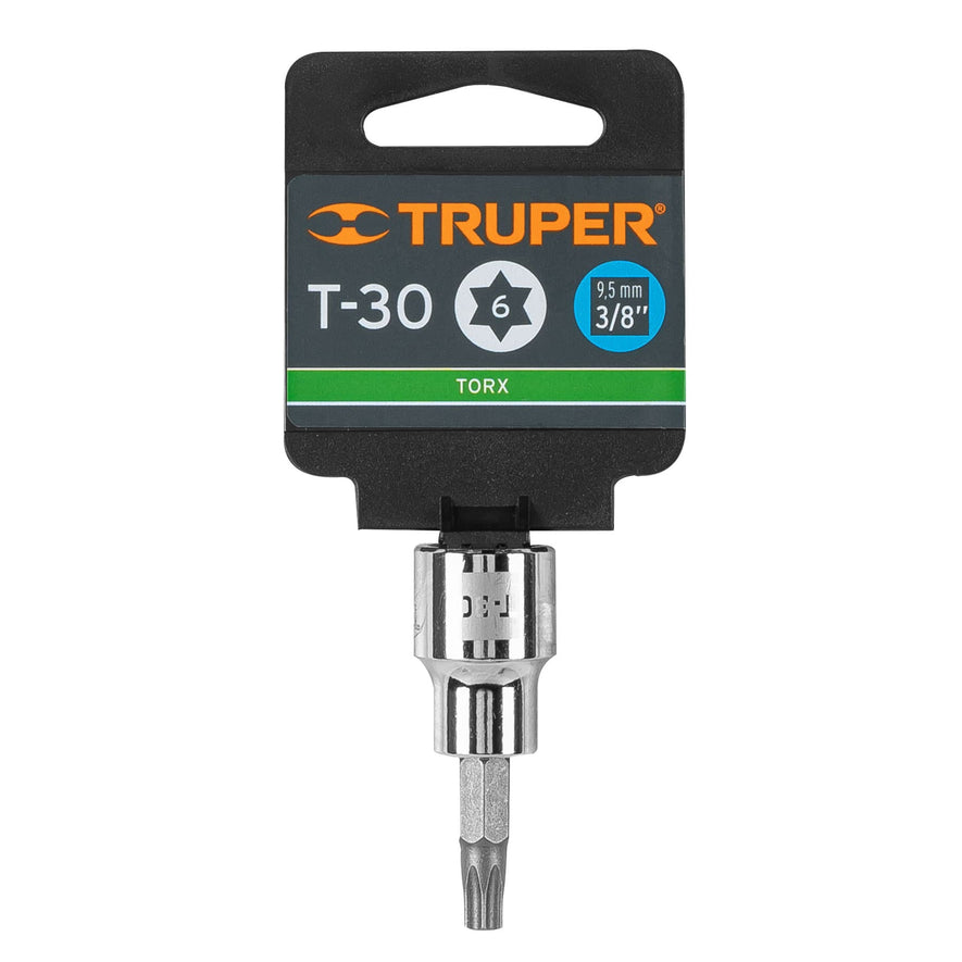 Dado punta torx T-30, cuadro 3/8', Truper Caja con 6, 13573