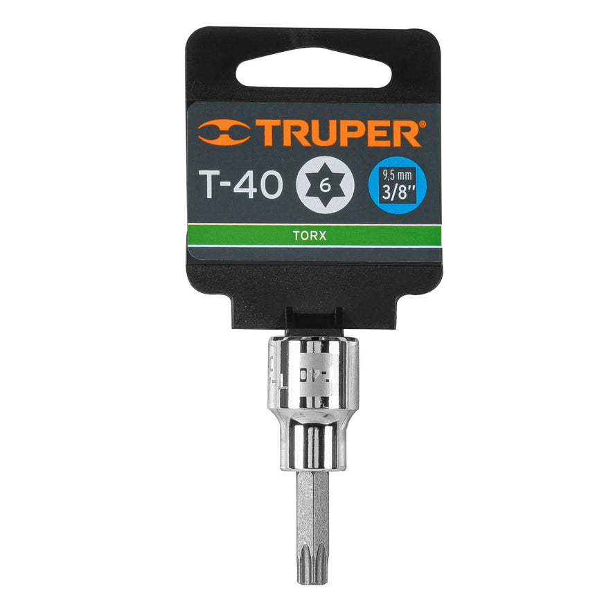 Dado punta torx T-40, cuadro 3/8', Truper Caja con 6, 13574