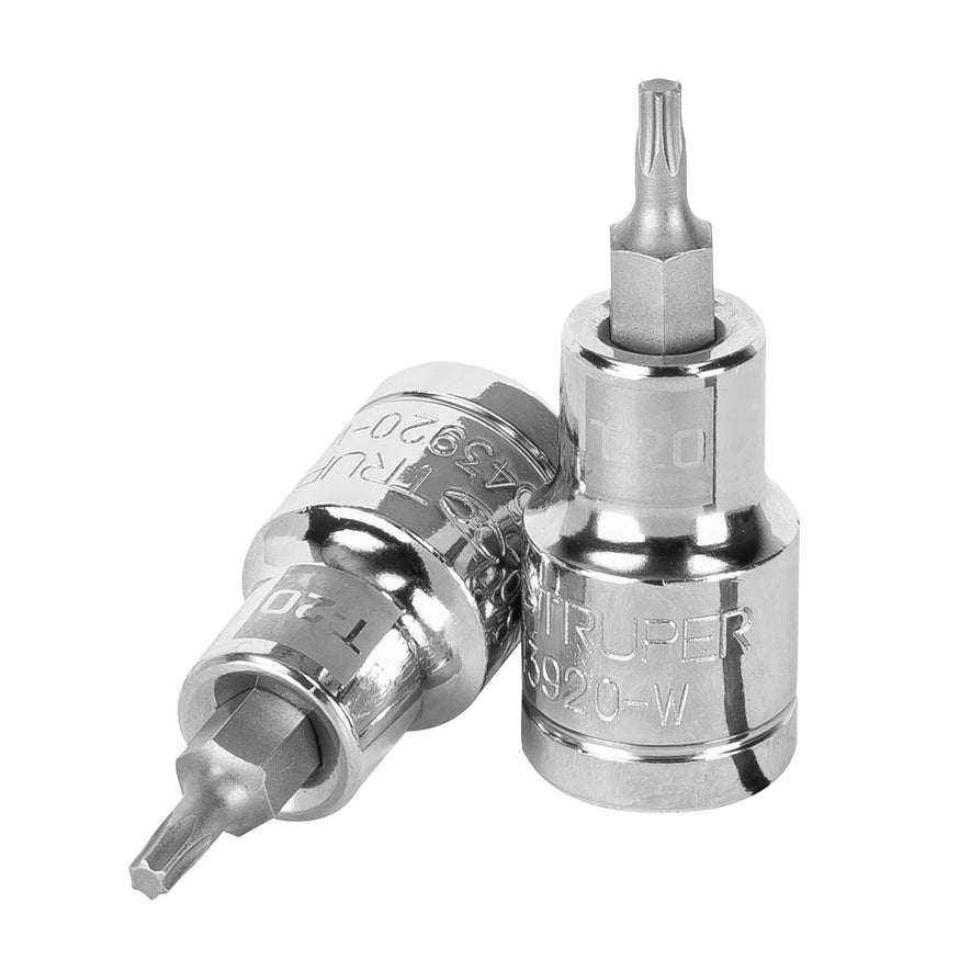 Dado punta torx T-20, cuadro 1/2', Truper Caja con 6, 13434