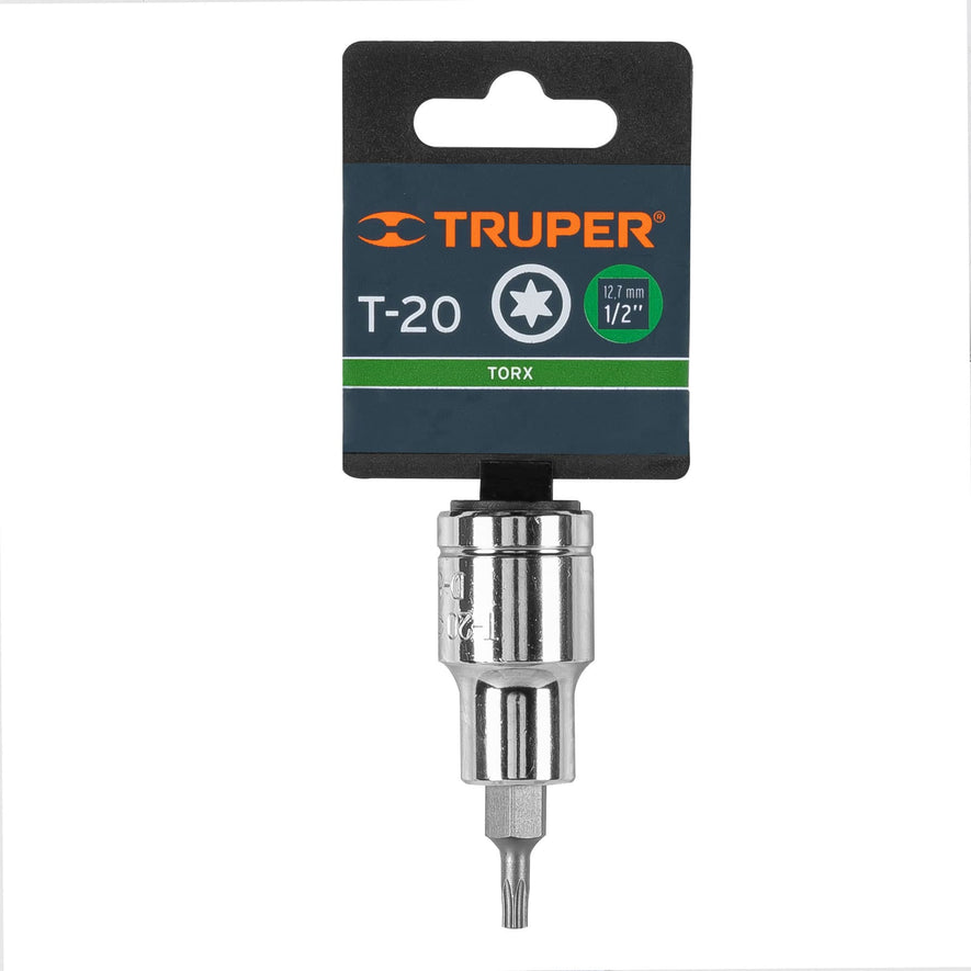 Dado punta torx T-20, cuadro 1/2', Truper Caja con 6, 13434