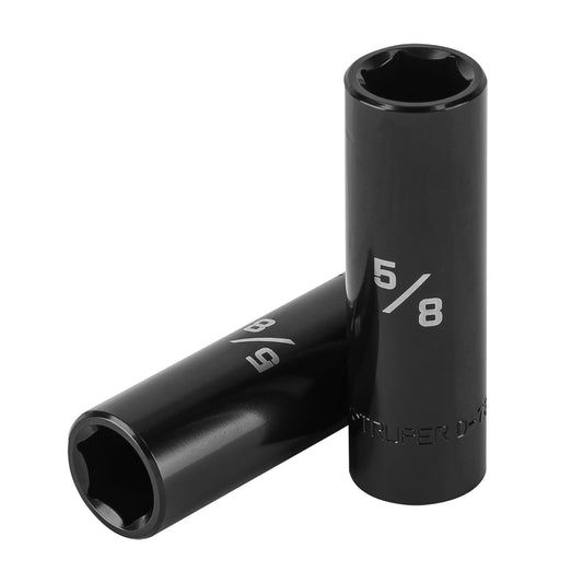 Dado largo impacto de 5/8', 6 puntas, cuadro 1/2', Truper Caja con 6, 13390