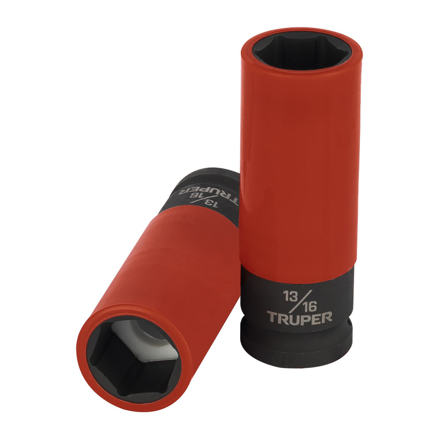 Dado largo impacto prot. plást. 13/16', 6 puntas,cuadro 1/2' Caja con 6, 100928