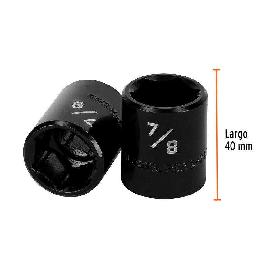 Dado de impacto de 7/8', 6 puntas, cuadro 1/2', Truper Caja con 6, 13383