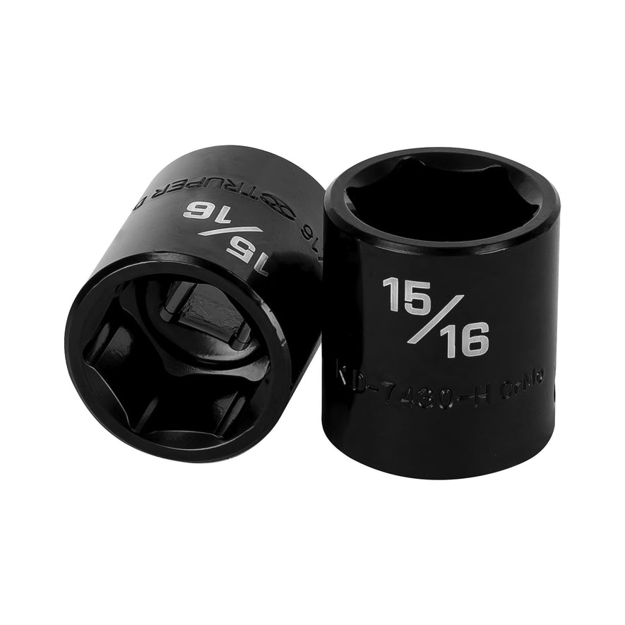 Dado de impacto de 15/16', 6 puntas, cuadro 1/2', Truper Caja con 6, 13384